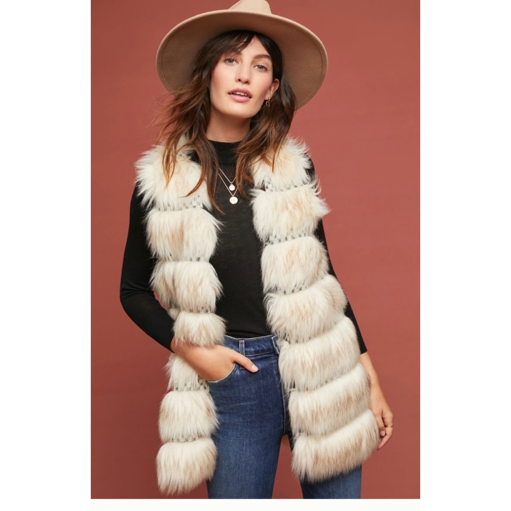 Faux fur vest from Anthropologie